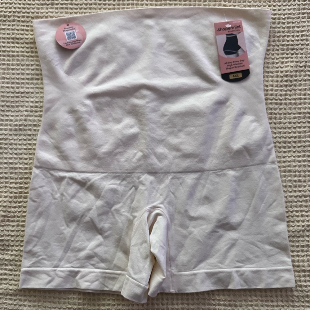 Shapermint White High-Waisted Shaper Boyshort